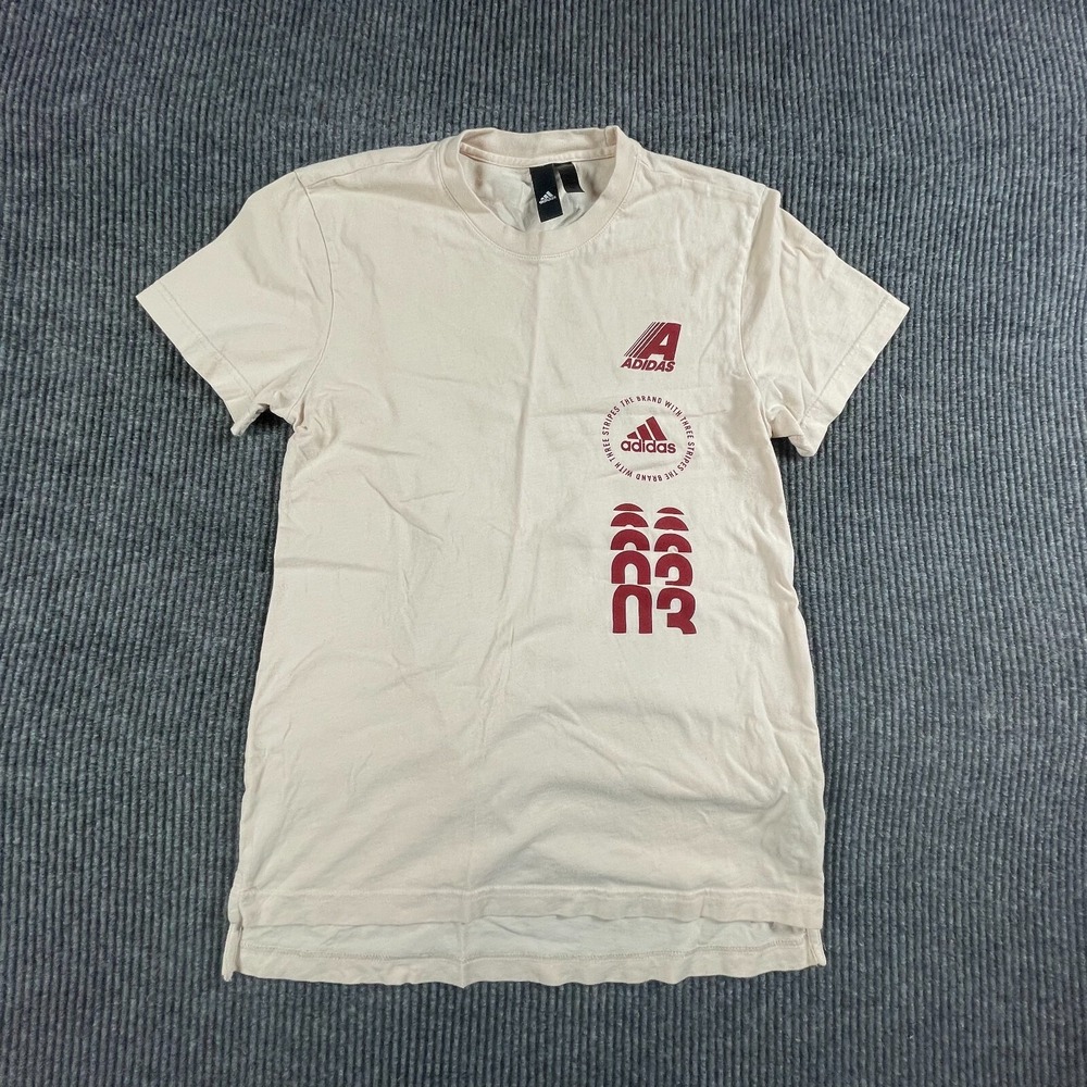 Adidas T Shirt Womens Small Pink Back Hit Graphic Sports‎ Outdoors Logo Casual